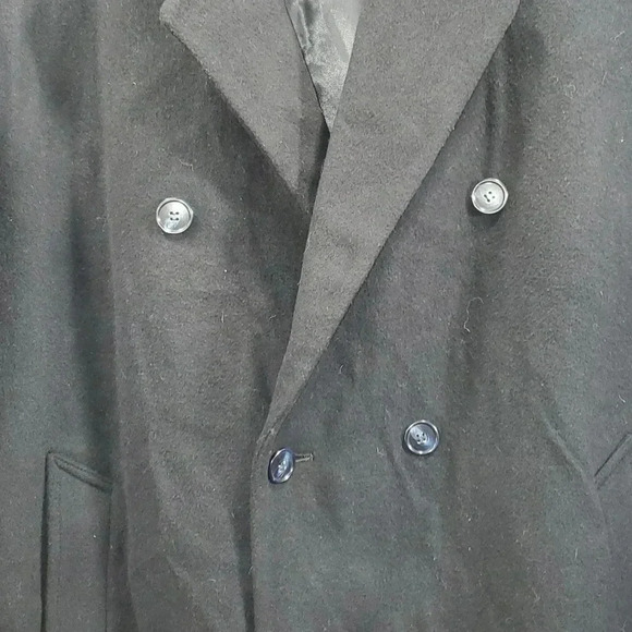 Vintage Conte di Milano Double Breasted Navy Wool Cashmere Trench Coat Men's L44 - Picture 4 of 17